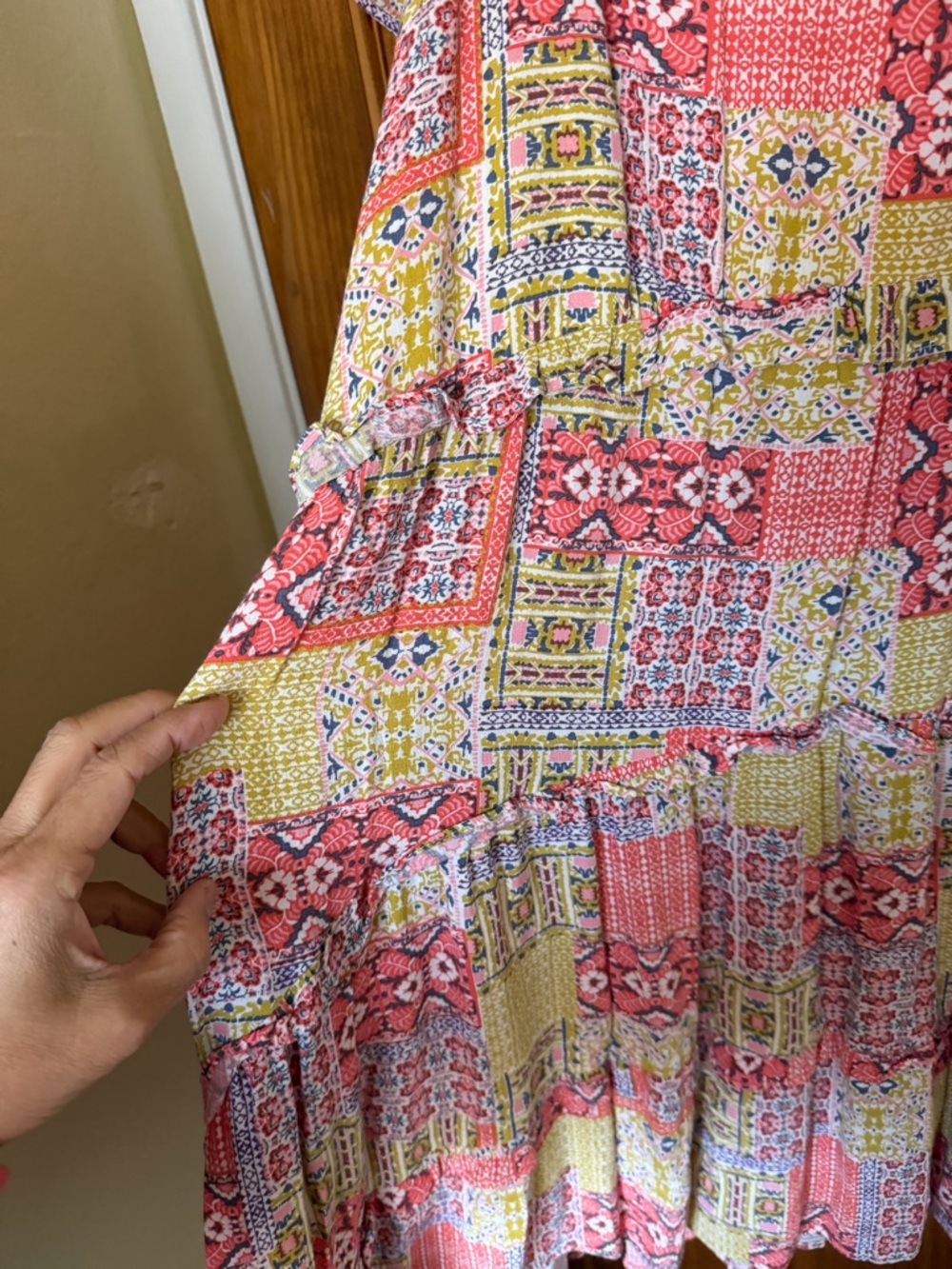 Anthropologie Printed Boho tiered mini dress - Picture 3 of 9